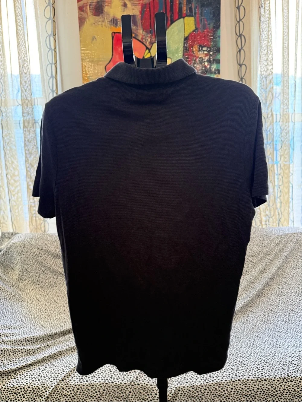 Banana Republic Black Striped Men's Polo Shirt